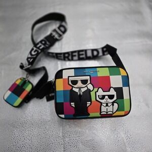 KARL LAGERFELD PARIS Maybelle Camera‎  Crossbody Bag Bright Multi Combo NWT